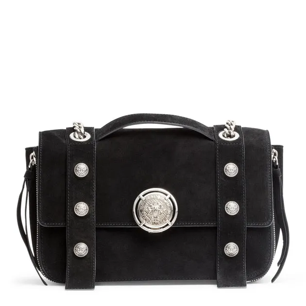 Balmain Black suede shoulder bag