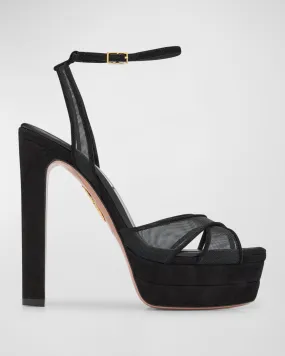 Divine Mesh Crisscross Platform Sandals