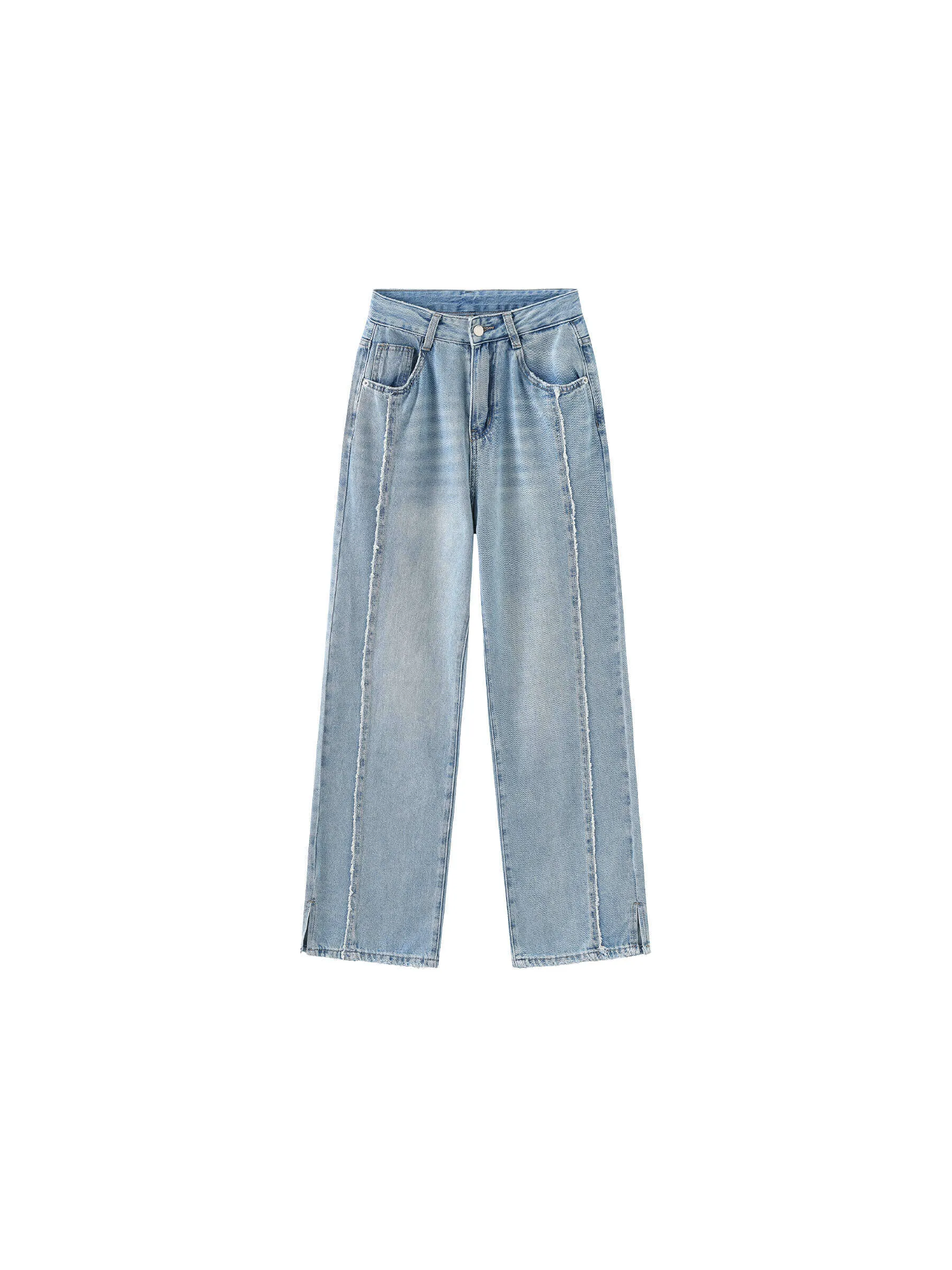 Fray Panelled Wide Leg Jeans