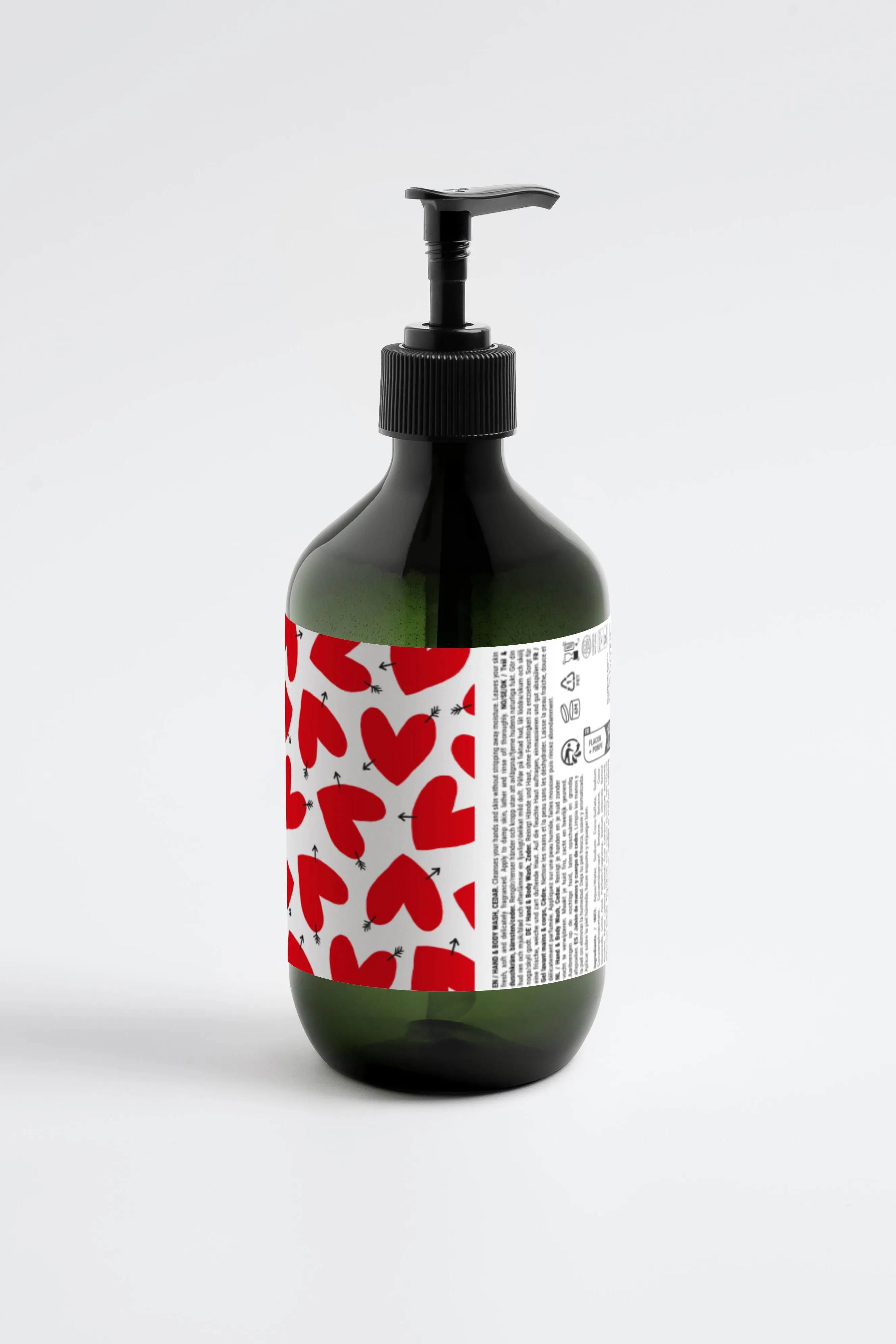 Hand/Body Wash 'Heart' Peppermint & Dark Cedar