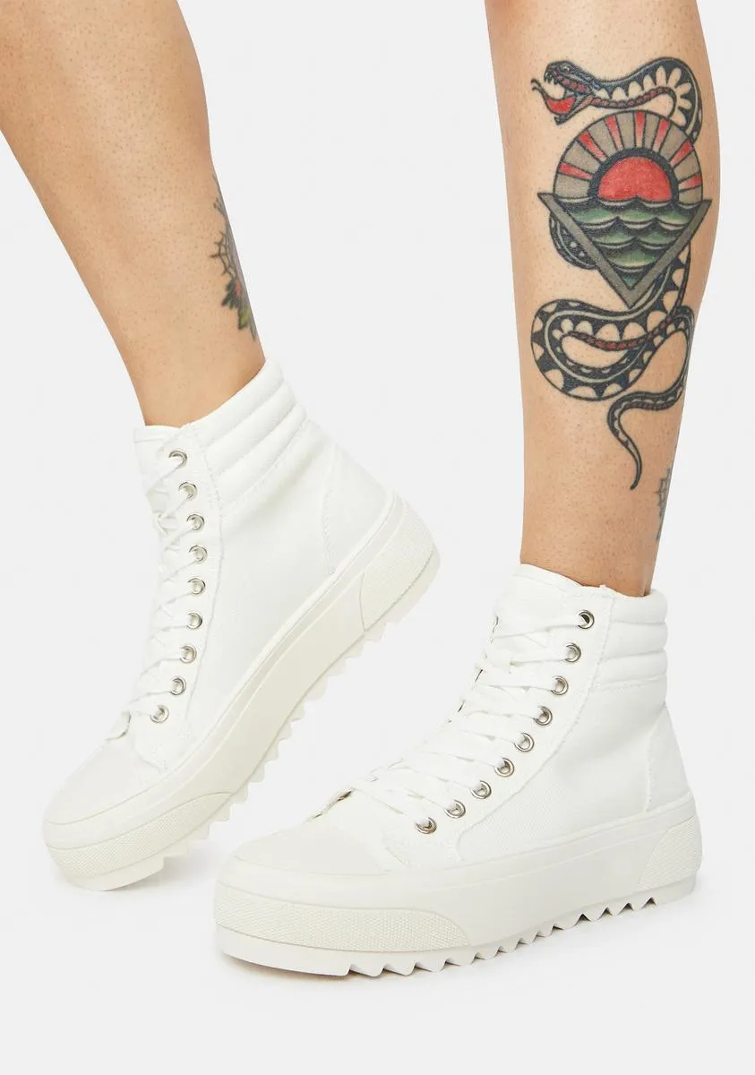 Ivory Get On My Level Platform High Top Sneakers-