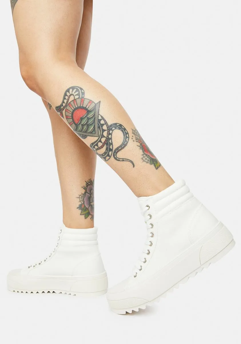 Ivory Get On My Level Platform High Top Sneakers-