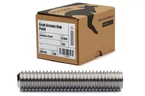 M5 x 8mm Grub Screws Stainless Box 100