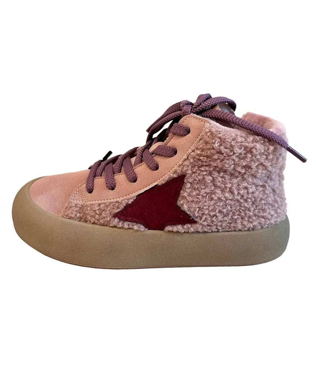 Mauve High Top Sherpa Sneaker
