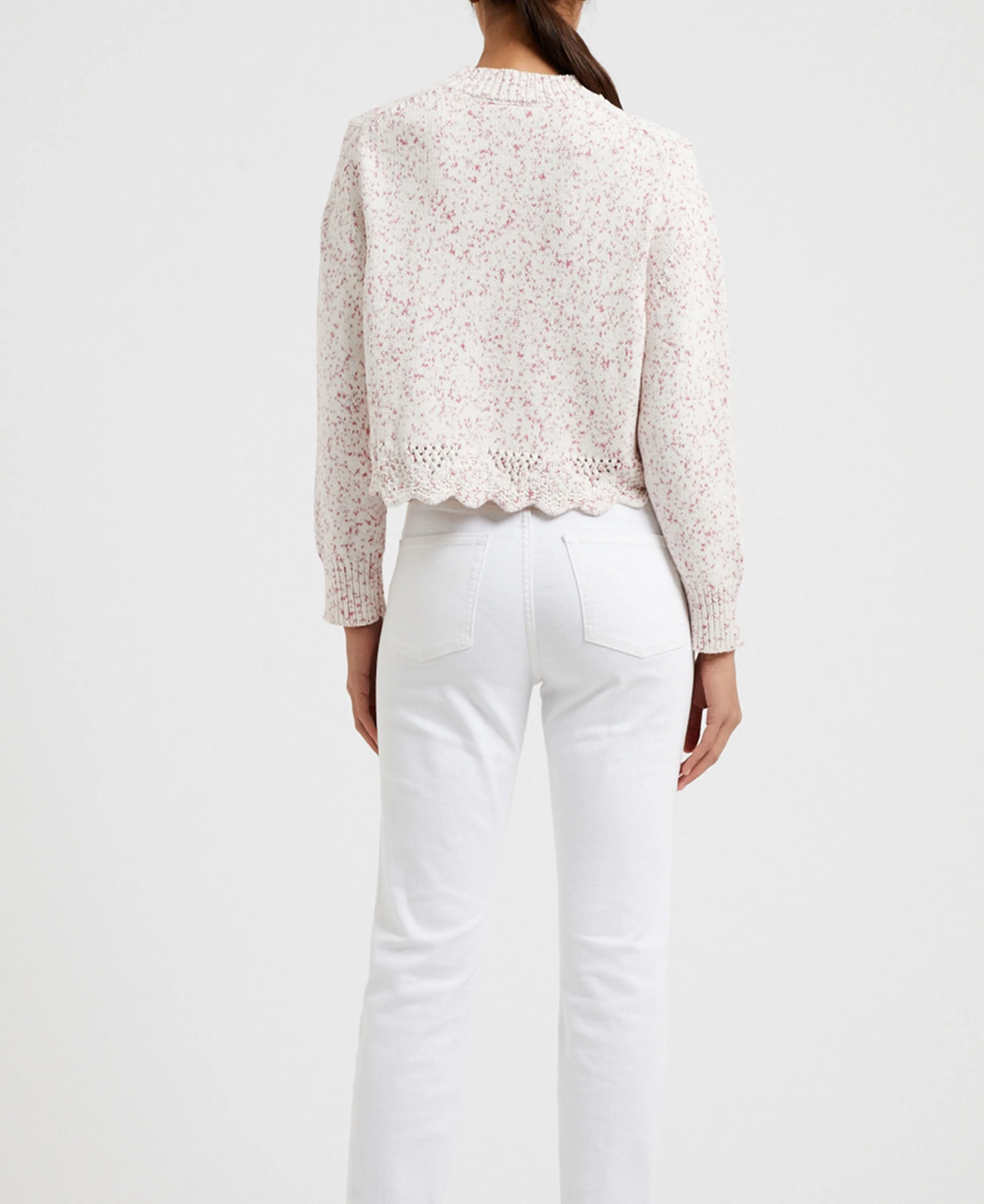 Nevanna Recycled Scallop Hem Sweater                             Rose Kiss