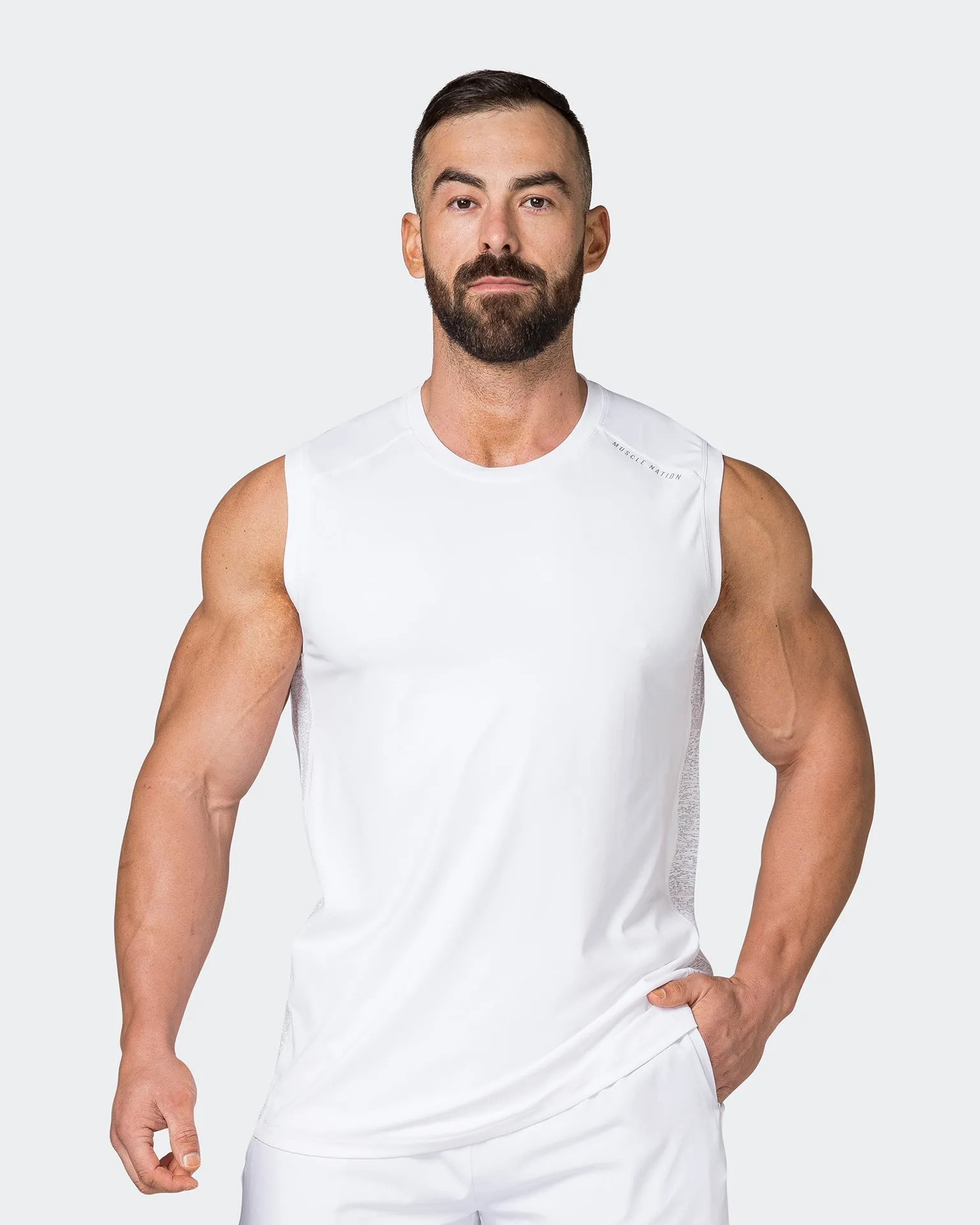 Reflective Running Tank - White