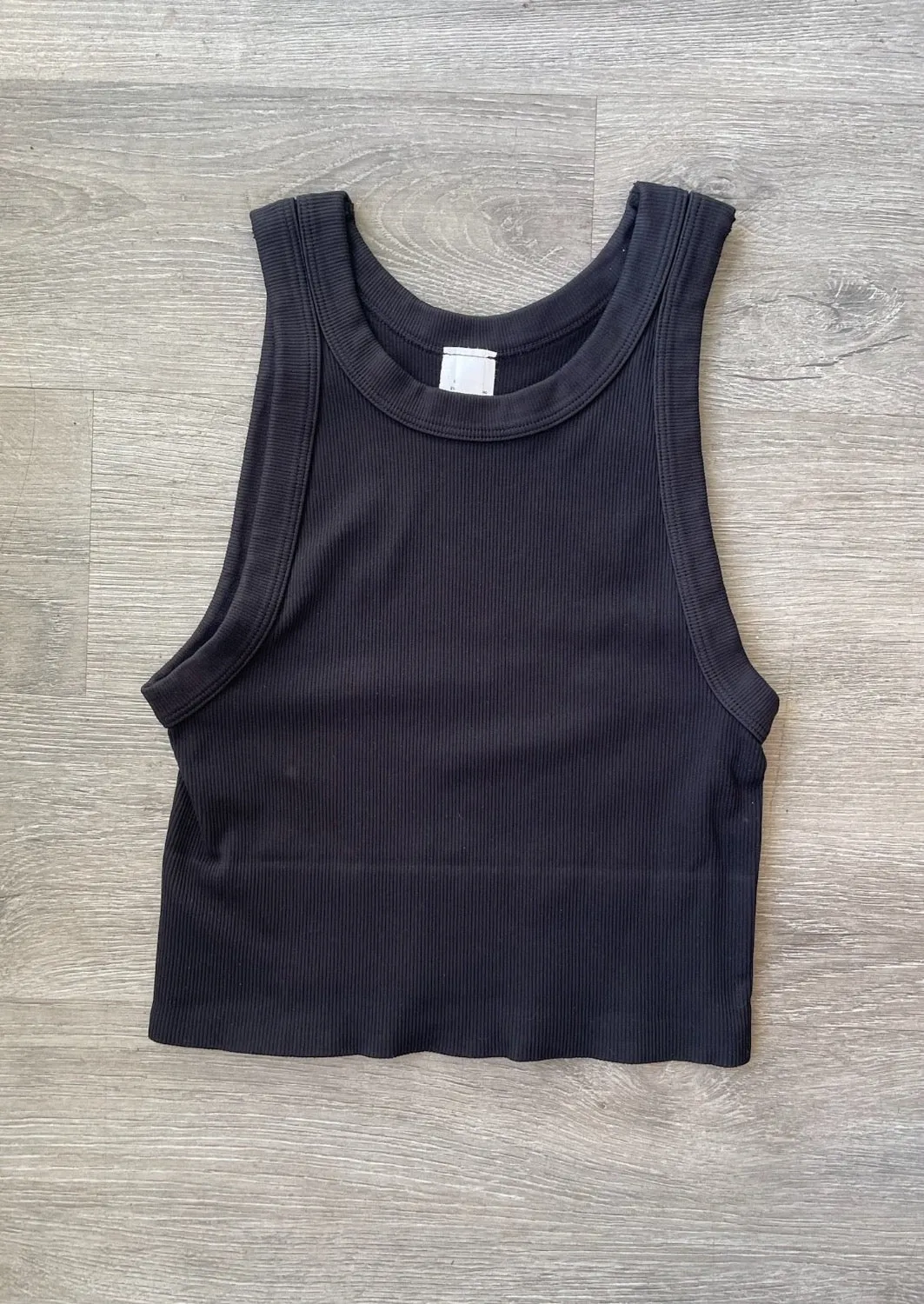 Ribbed High Neck Crop Top Brami