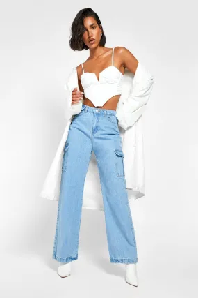Rigid Cargo Wide Leg Jeans