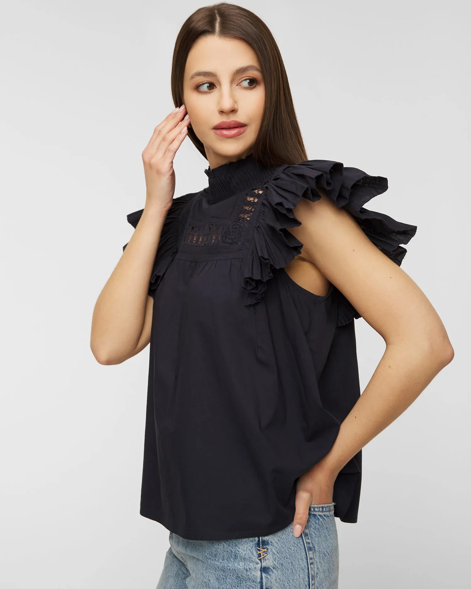 SEA NY Thora top SS22060-navy