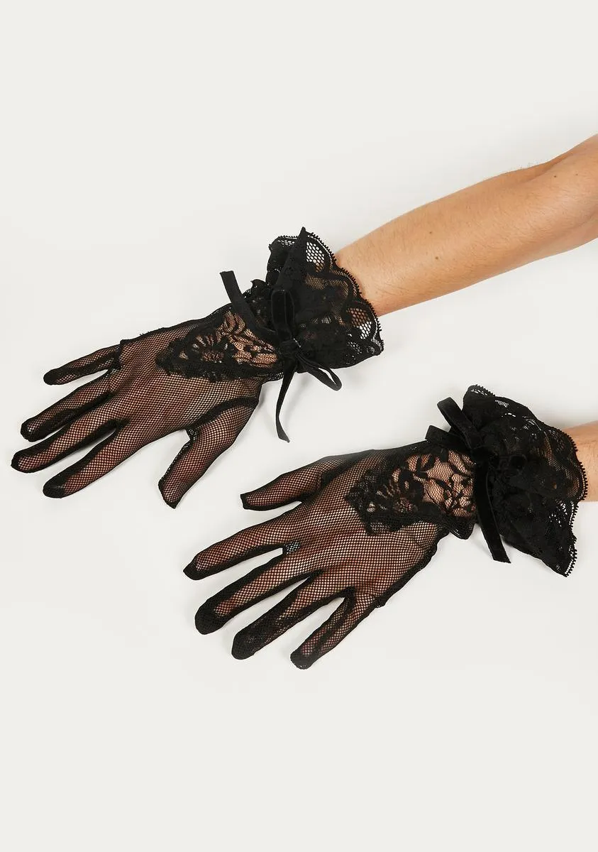 Silent Scream Lace Gloves-