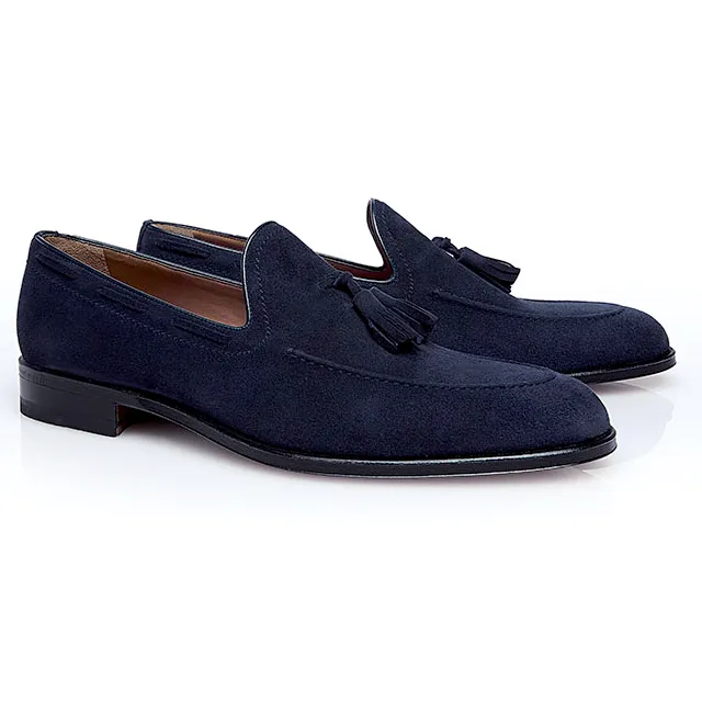 Stemar Suede Tassel Slip On Loafers Navy