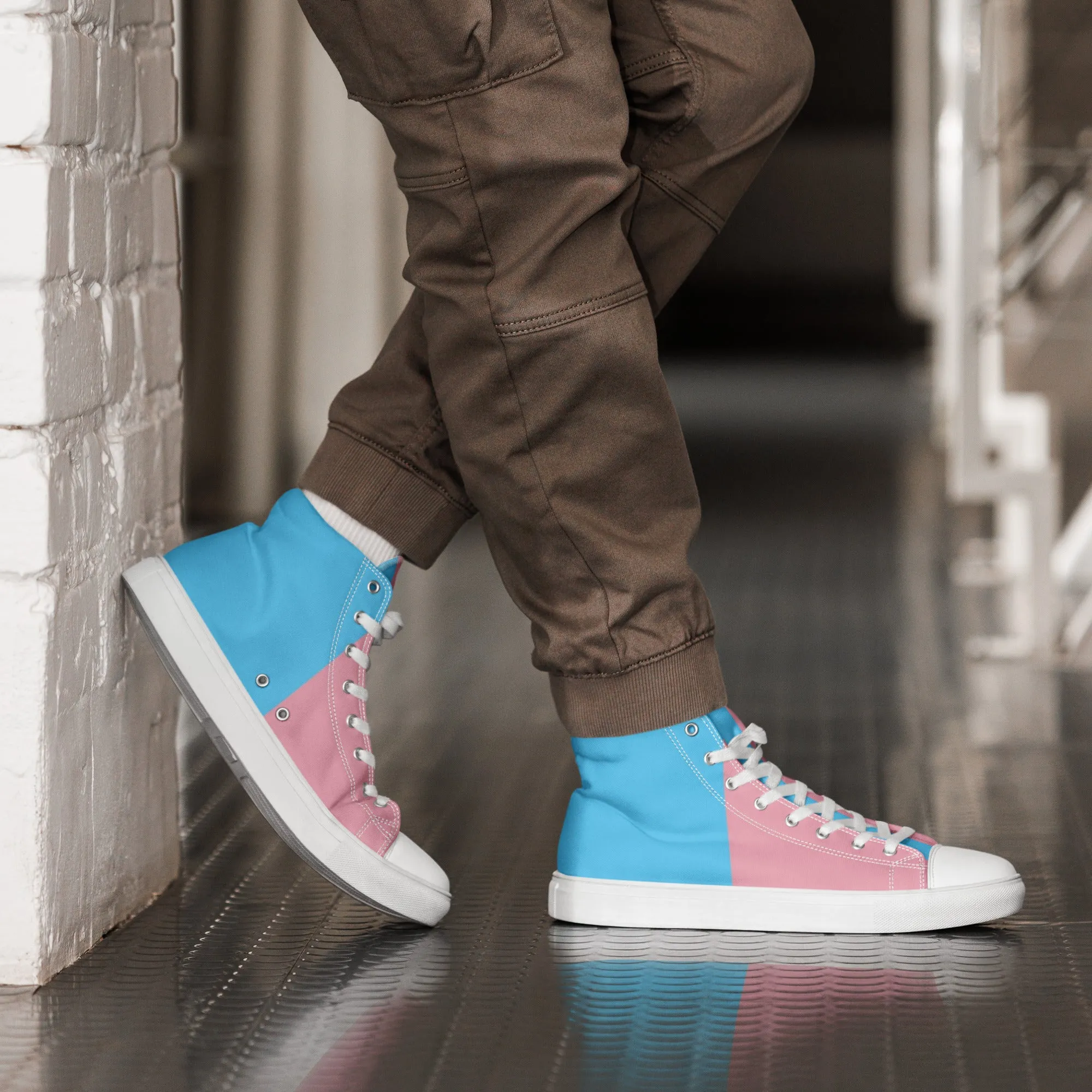 Teen + Trans Coloured Trans Pride High-Top Canvas Sneakers