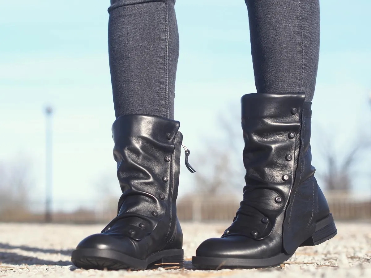 Women genuine leather boots/Black genuine leather boots/woman leather boots/black winter boots/leather boots women
